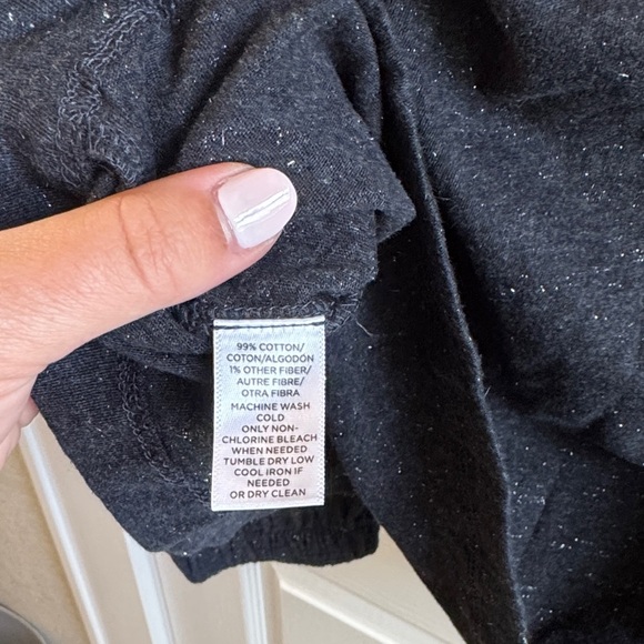 Loft Navy Long Sleeve off the Shoulder Top with Shimmer Detail - Picture 6 of 6